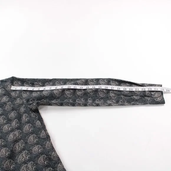 Tintoria Mattei NWT Dress / Sport Shirt Size 15.75 40 Black Paisley 100% Cotton